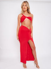 Slinky Cross Top & Twisted Maxi Skirt Co-ord