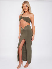 Slinky Cross Top & Twisted Maxi Skirt Co-ord