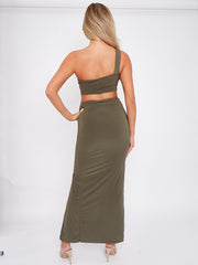 Slinky Cross Top & Twisted Maxi Skirt Co-ord