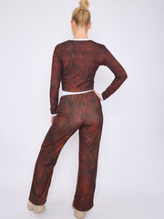 Tie Dye Ribbed Crop Top & Trouser Co-ord