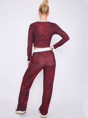 Tie Dye Ribbed Crop Top & Trouser Co-ord