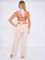 Open Back Halter Jumpsuit