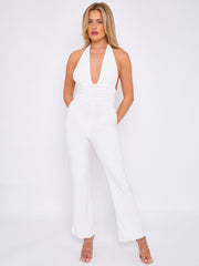 Open Back Halter Jumpsuit