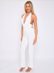 Open Back Halter Jumpsuit