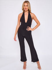 Open Back Halter Jumpsuit
