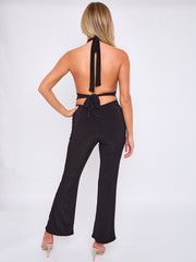 Open Back Halter Jumpsuit