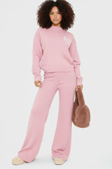 Long Sleeve Knitted Top & Wide Leg Trousers Co-ord