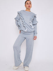 Long Sleeve Frill Top & Wide Leg Trouser Co-ord
