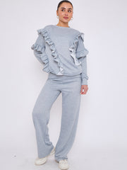 Long Sleeve Frill Top & Wide Leg Trouser Co-ord