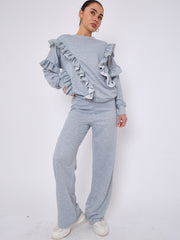 Long Sleeve Frill Top & Wide Leg Trouser Co-ord