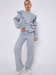 Long Sleeve Frill Top & Wide Leg Trouser Co-ord
