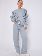 Long Sleeve Frill Top & Wide Leg Trouser Co-ord