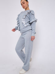 Long Sleeve Frill Top & Wide Leg Trouser Co-ord