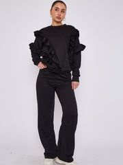 Long Sleeve Frill Top & Wide Leg Trouser Co-ord