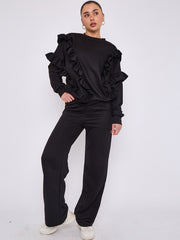 Long Sleeve Frill Top & Wide Leg Trouser Co-ord