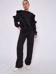 Long Sleeve Frill Top & Wide Leg Trouser Co-ord
