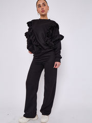Long Sleeve Frill Top & Wide Leg Trouser Co-ord