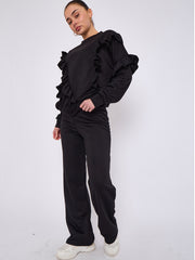 Long Sleeve Frill Top & Wide Leg Trouser Co-ord