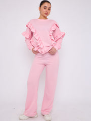 Long Sleeve Frill Top & Wide Leg Trouser Co-ord