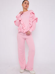 Long Sleeve Frill Top & Wide Leg Trouser Co-ord