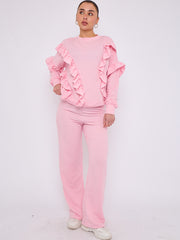 Long Sleeve Frill Top & Wide Leg Trouser Co-ord