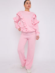 Long Sleeve Frill Top & Wide Leg Trouser Co-ord