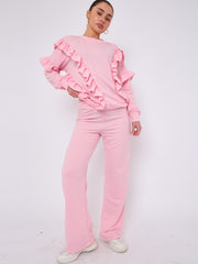 Long Sleeve Frill Top & Wide Leg Trouser Co-ord