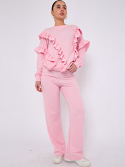 Long Sleeve Frill Top & Wide Leg Trouser Co-ord