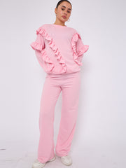 Long Sleeve Frill Top & Wide Leg Trouser Co-ord