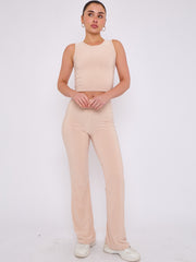 Slinky Crop Top & Flare Trouser Co-ord