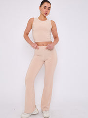 Slinky Crop Top & Flare Trouser Co-ord