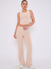 Slinky Crop Top & Flare Trouser Co-ord