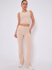 Slinky Crop Top & Flare Trouser Co-ord