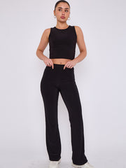 Slinky Crop Top & Flare Trouser Co-ord