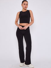 Slinky Crop Top & Flare Trouser Co-ord