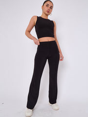Slinky Crop Top & Flare Trouser Co-ord