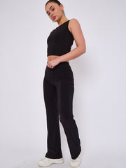 Slinky Crop Top & Flare Trouser Co-ord