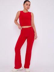 Slinky Crop Top & Flare Trouser Co-ord