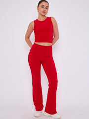 Slinky Crop Top & Flare Trouser Co-ord