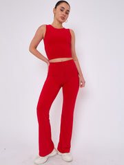 Slinky Crop Top & Flare Trouser Co-ord