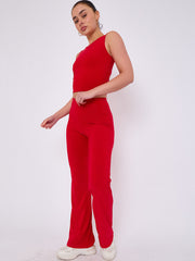 Slinky Crop Top & Flare Trouser Co-ord