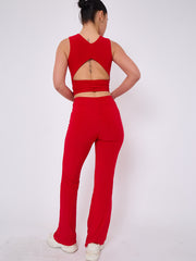 Slinky Crop Top & Flare Trouser Co-ord