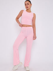 Slinky Crop Top & Flare Trouser Co-ord
