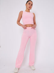 Slinky Crop Top & Flare Trouser Co-ord