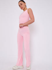 Slinky Crop Top & Flare Trouser Co-ord