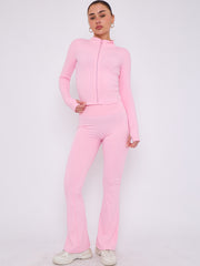 Zip Up Flared Leg Gym Set