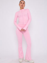 Zip Up Flared Leg Gym Set