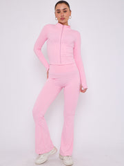 Zip Up Flared Leg Gym Set