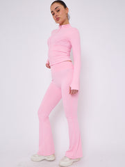 Zip Up Flared Leg Gym Set