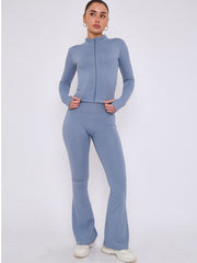 Zip Up Flared Leg Gym Set